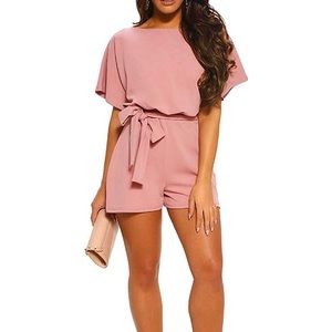 NWOT Baby pink off the shoulder romper